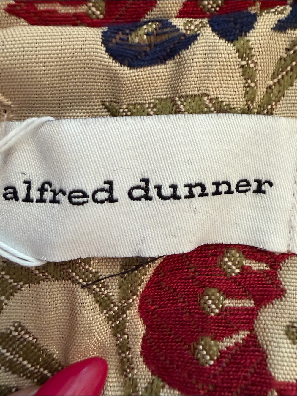 #883 Alfred Dunner Vintage Beige Embroidered Floral Stand-Collar Jacket - Picture 10 of 12